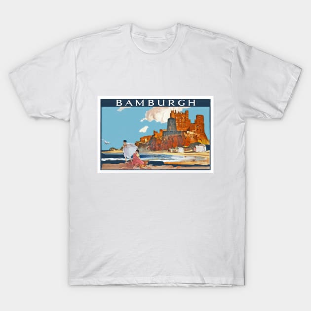 Vintage British Travel Poster: Bamburgh T-Shirt by Naves